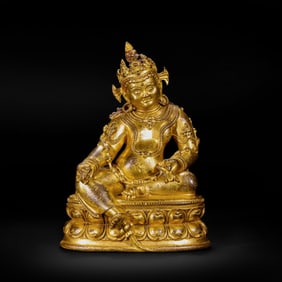 Gilded bronze Buddha statue