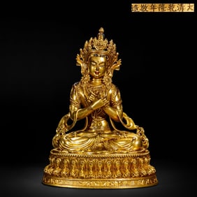 Gilded bronze Buddha statue