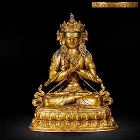 Gilded bronze Buddha statue