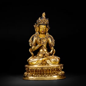 Gilded bronze Buddha statue