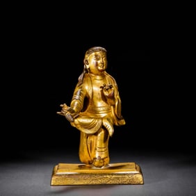 Gilded bronze Buddha statue