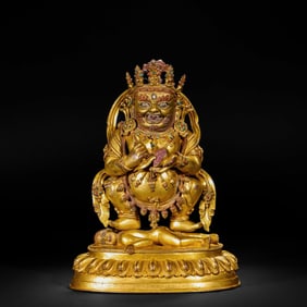 Gilded bronze Buddha statue