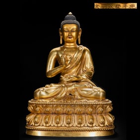 Gilded bronze Buddha statue