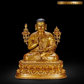 Gilded bronze Buddha statue