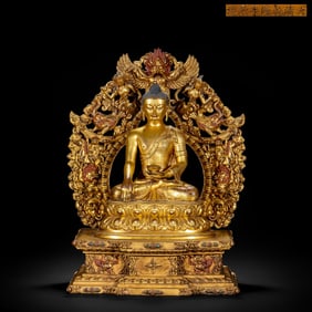 Gilded bronze Buddha statue