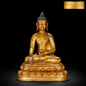 Gilded bronze Buddha statue