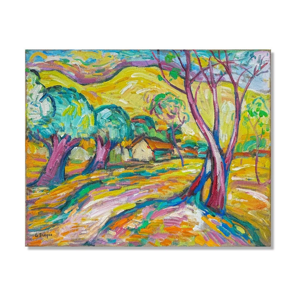 GEORGES BRAQUE (1882-1963), ATTRIBUTED TO, OIL ON CANVAS: Signed (lower left) Image Dimensions: 20 1/2 x 25 3/4 in (52 x 65 cm) This painting comes with COA. Few artists played a more decisive role in the birth of modern art than Georges Braque. Alongside Pa