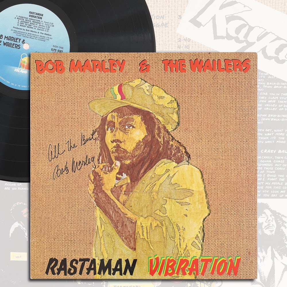 BOB MARLEY SIGNED "RASTAMAN VIBRATION" LP (1 of 5)