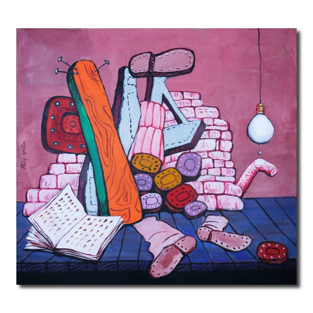 PHILIP GUSTON (1913-1980), ATTRIBUTED TO, OIL ON CANVAS: Image Dimensions: 47 1/4 x 43 1/4 in (120 x 110 cm) Signed (left and verso) This painting comes with COA. Philip Guston (1913-1980) was a seminal figure in postwar American art, known for his radical 