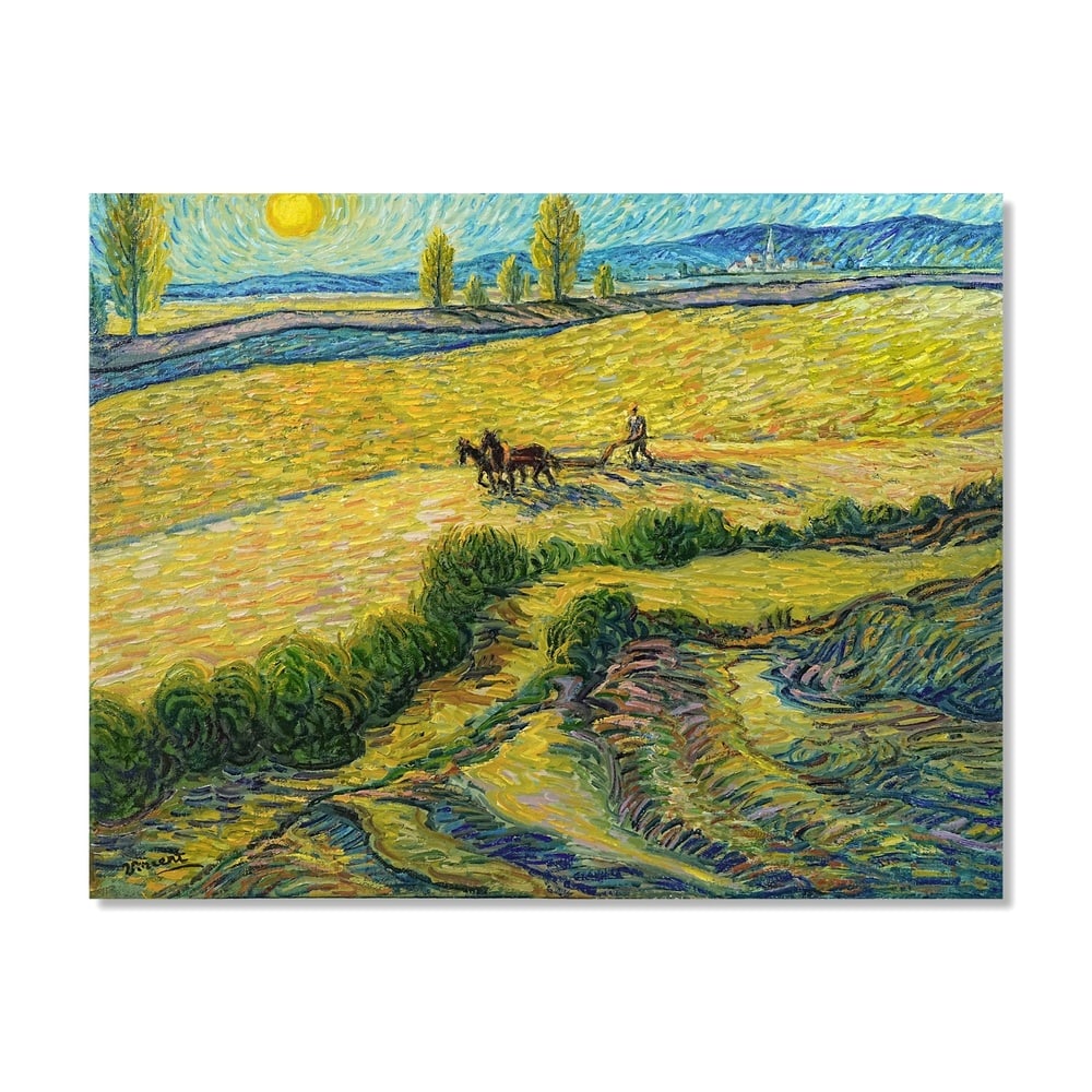 VINCENT VAN GOGH (1853-1890), ATTRIBUTED TO, OIL ON CANVAS: Signed (lower left) Image Dimensions: 20 1/8 x 26 in (51 x 66 cm) This painting comes with COA. Vincent van Gogh's Le laboureur labourant belongs to the profound group of rural labor scenes that occup