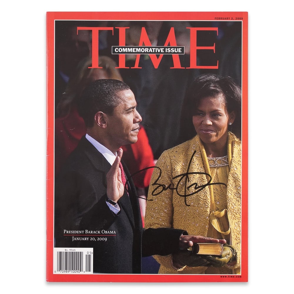BARACK OBAMA SIGNED TIME MAGAZINE