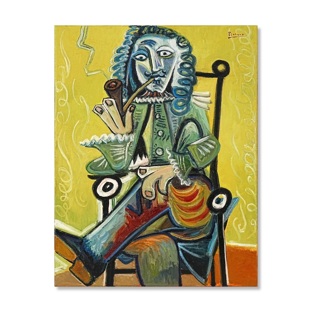 PABLO PICASSO (1881-1973), ATTRIBUTED TO, OIL ON CANVAS: Signed (upper right) Image Dimensions: 26 3/4 x 20 3/4 in (67.5 x 52.5 cm) This painting comes with COA. Few subjects are more closely associated with the final decade of Pablo Picasso's career than