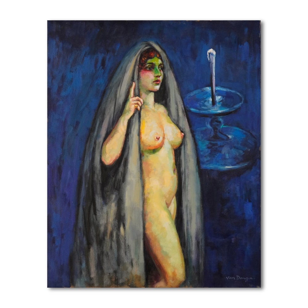 KEES VAN DONGEN (1877-1968), ATTRIBUTED TO, OIL ON CANVAS: Image Dimensions: 39 1/4 by 31 1/2 in (100 by 80 cm) Signed (lower right and reverse) Kees van Dongen (1877-1968) was a Dutch-French painter associated with the Fauvist movement, known for his bold us