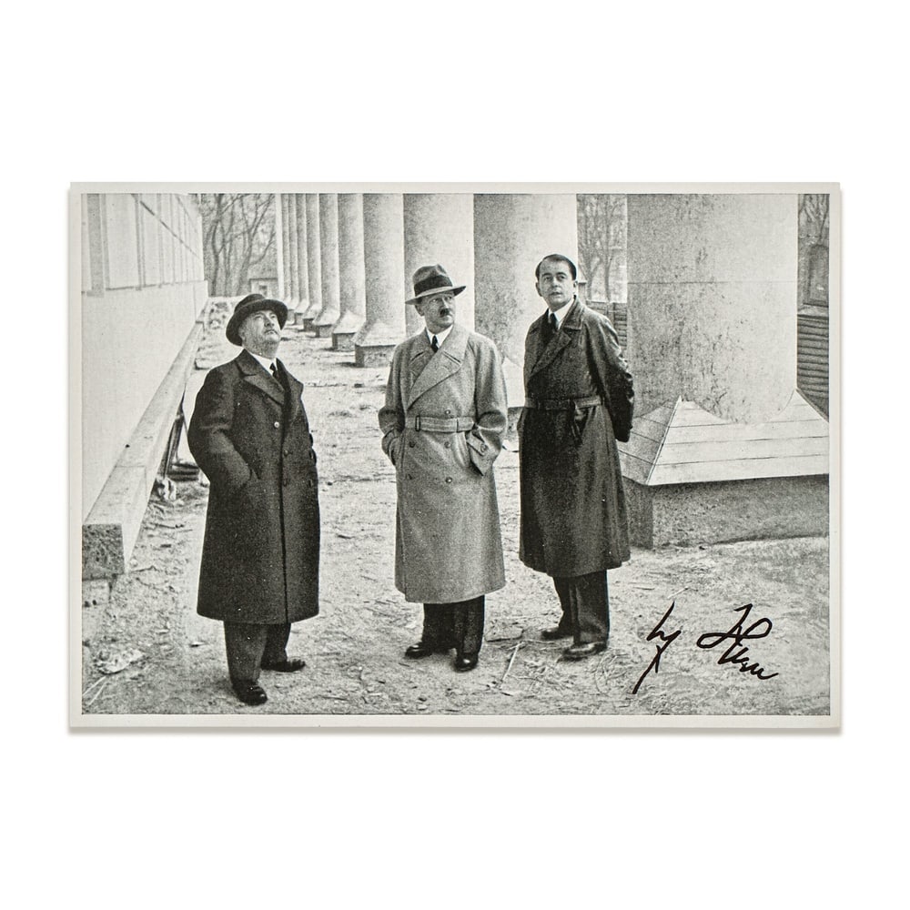 ADOLF HITLER SIGNED GERMAN SAMMELWERK COLLECTOR CARD: 4 3/4 x 6 3/4 in (12 x 17 cm) Provenance and Authentication: According to the Letter of Authenticity (LOA) and Certificate of Authenticity (COA) provided by the consignor, this collectible was
