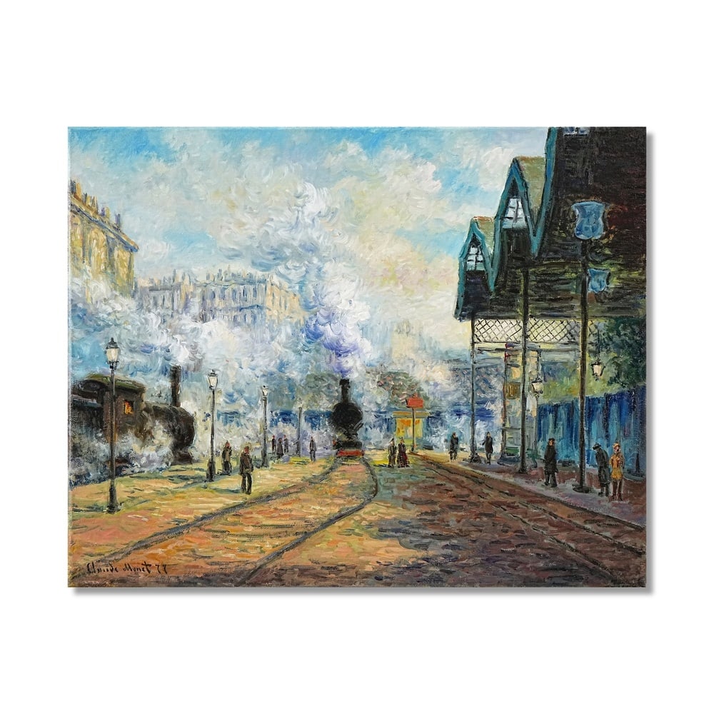 CLAUDE MONET (1840-1926), ATTRIBUTED TO, OIL ON CANVAS: Signed (lower left) Image Dimensions: 20 1/2 x 25 5/8 in (52 x 65 cm) This painting comes with COA. Claude Monet's paintings of the Saint-Lazare railway station represent one of the most radical momen