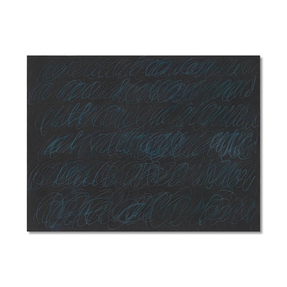 CY TWOMBLY (1928-2011), ATTRIBUTED TO, OIL BASEO HOUSE PAINT AND WAX CRAYON ON CANVAS: Signed (verso) Image Dimensions: 29 1/4 x 38 3/4 in (74 x 98 cm) This painting comes with COA. This untitled work from 1967 is a quintessential example from Cy Twombly's celebrated "Blackboard"