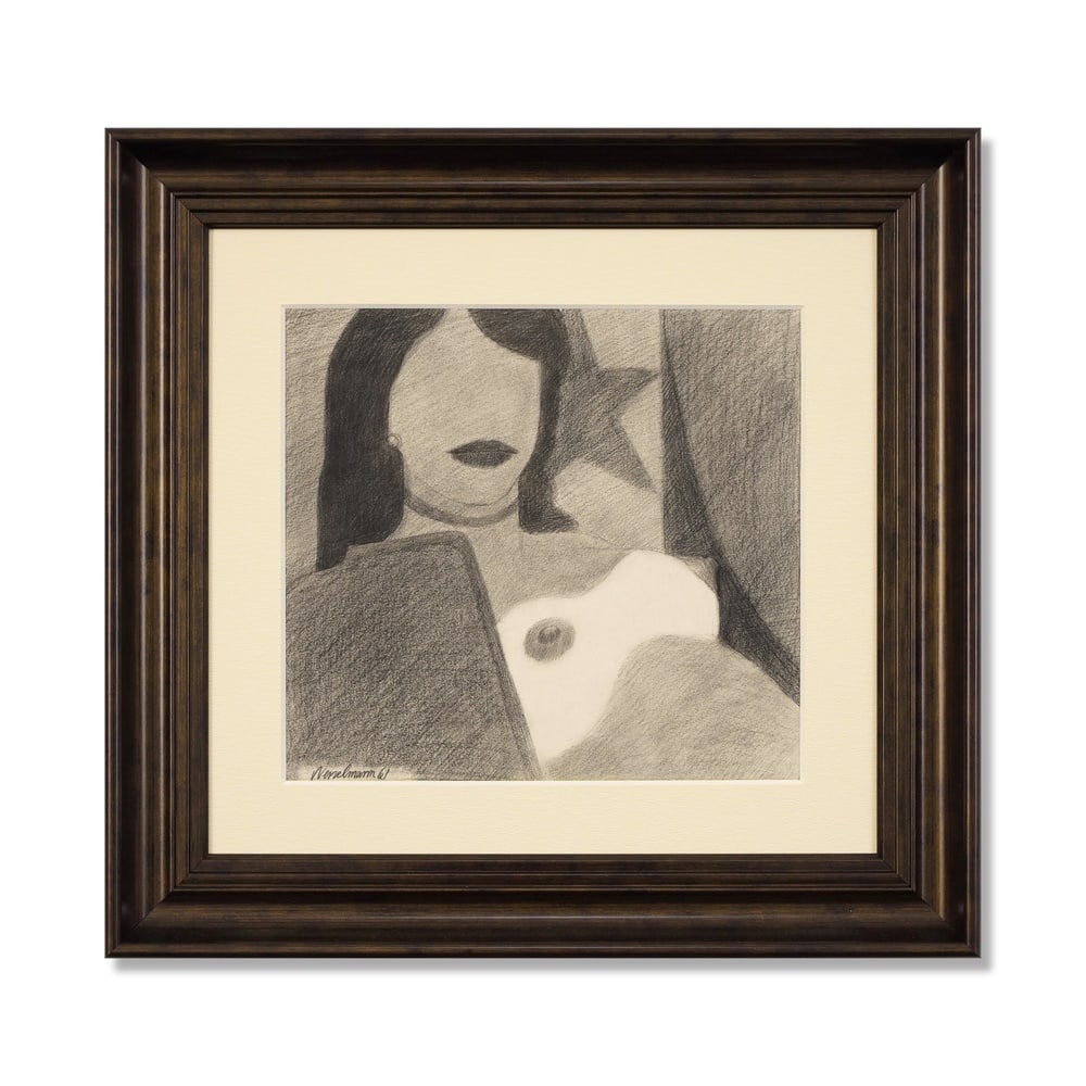 TOM WESSELMANN (1931-2004), ATTRIBUTED TO, CHARCOAL ON PAPER: Signed (lower left) Image Dimensions: 12 1/8 x 13 in (30.8 x 33 cm) Framed Dimensions: 20 1/2 x 21 1/2 in (52 x 54.5 cm) This painting comes with COA. Tom Wesselmann remains one of the defining