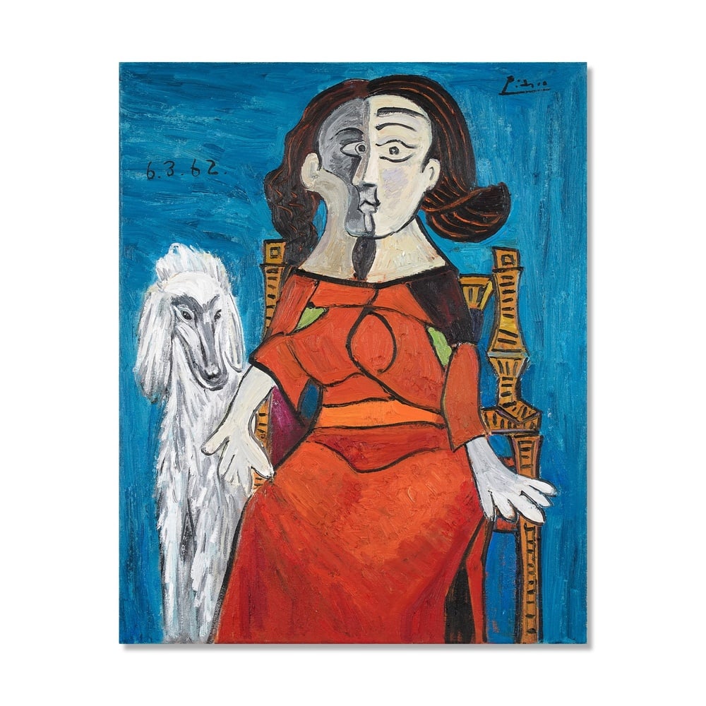 PABLO PICASSO (1881-1973), ATTRIBUTED TO, OIL ON CANVAS: Signed (upper right) Image Dimensions: 31 7/8 x 25 1/2 in (80.9 x 64.7 cm) This painting comes with COA. Pablo Picasso's later works demonstrate a remarkable freedom of expression, where figuration, d