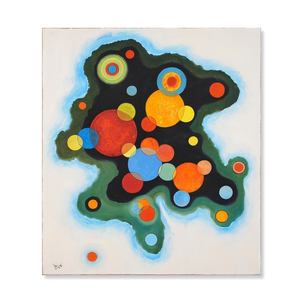 WASSILY KANDINSKY (1866-1944), ATTRIBUTED TO, OIL ON CANVAS: Signed (lower left) Image Dimensions: 30 3/8 x 26 3/8 in (77 x 67 cm) This painting comes with COA. Few artists contributed more profoundly to the birth of abstraction than Wassily Kandinsky. As a