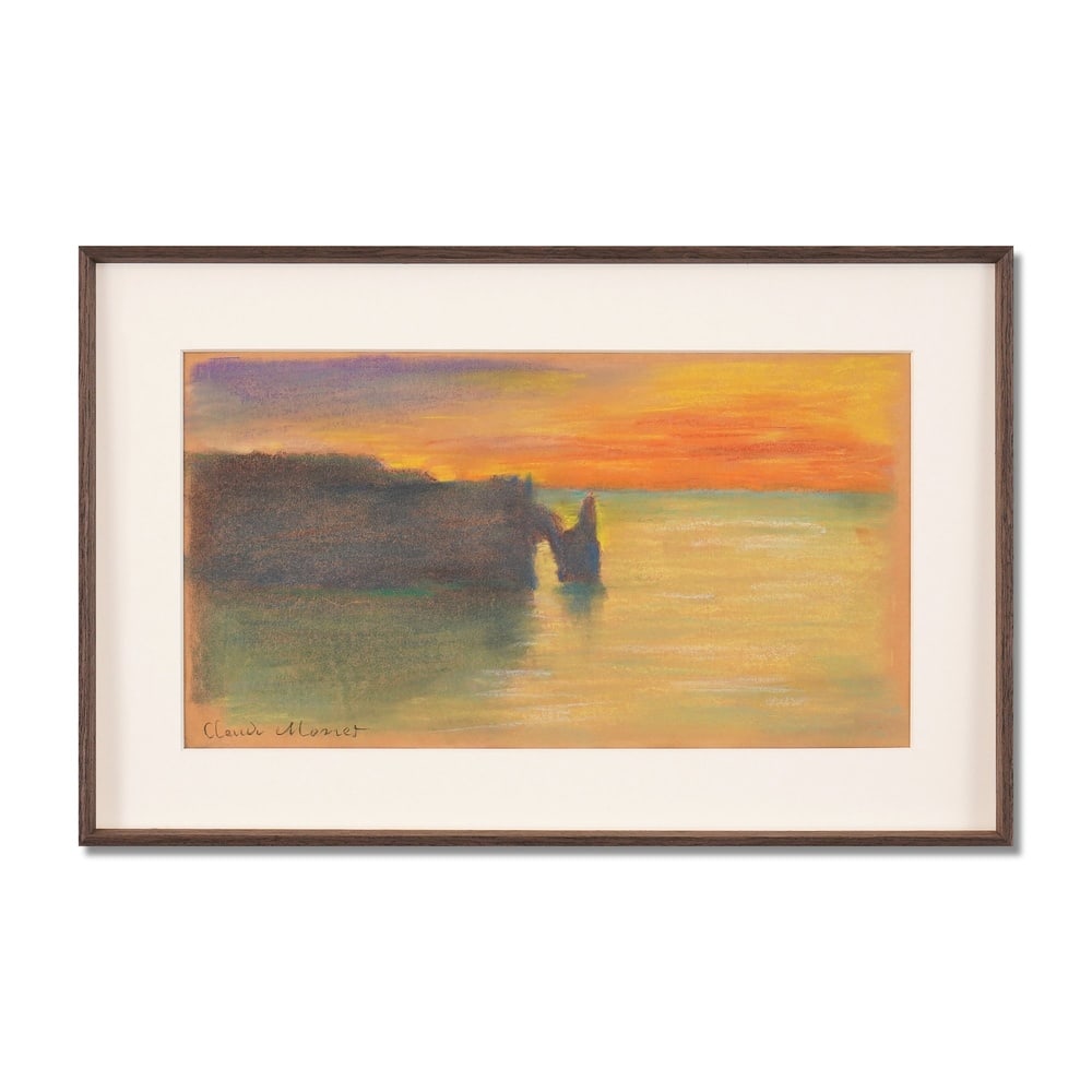 CLAUDE MONET (1840-1926), ATTRIBUTED TO, PASTEL ON PAPER: Signed (lower left) Image Dimensions: 8 5/8 x 15 3/4 in (22 x 40 cm) Framed Dimensions: 19 7/8 x 12 5/8 in (50.6 x 32 cm) This painting comes with COA. Claude Monet is widely regarded as a defining fo