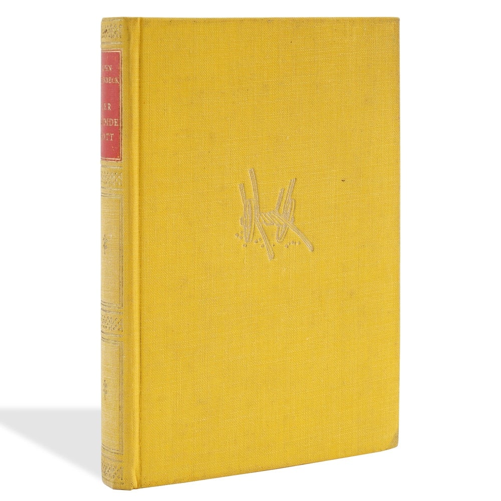 JOHN STEINBECK SIGNED "DER FREMDE GOTT" GERMAN-LANGUAGE EDITION: 7 1/4 x 4 7/8 in (18.5 x 12.3 cm) Provenance and Authentication: According to the Letter of Authenticity (LOA) and Certificate of Authenticity (COA) provided by the consignor, this collectible was sub