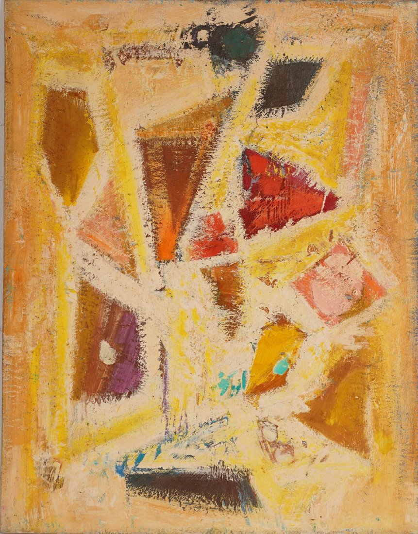 American School Cubist Abstract Original Oil Painting (1 of 3)