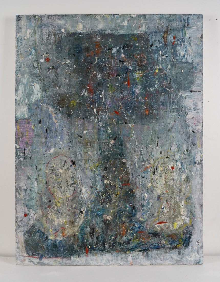 Abstract Expressionist Large Modernist Original Oil Painting: Oil on canvas. Image size, 30L x 40H.