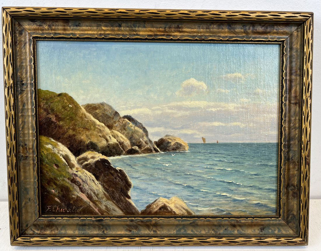 Fritz Chwala Signed Impressionist Austrian Seascape Oil Painting (1 of 7)