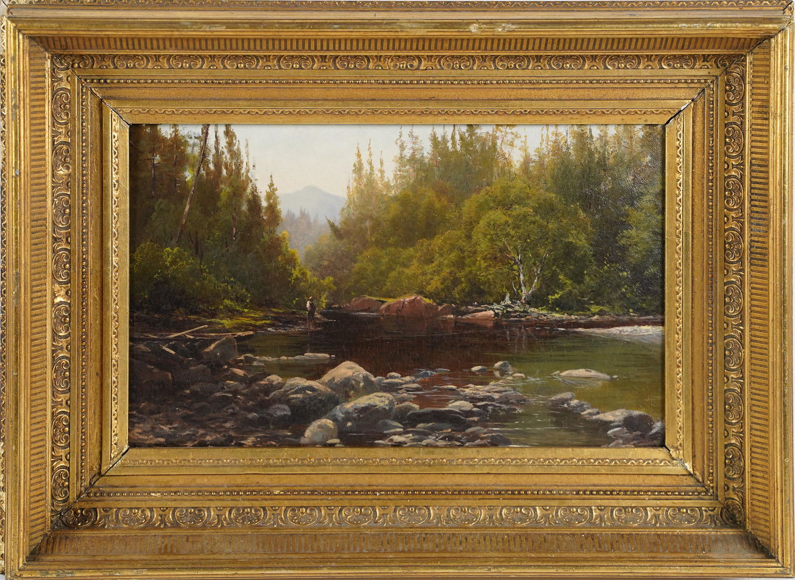 Hudson River School Fisherman Scalp Level Oil Painting (1 of 8)