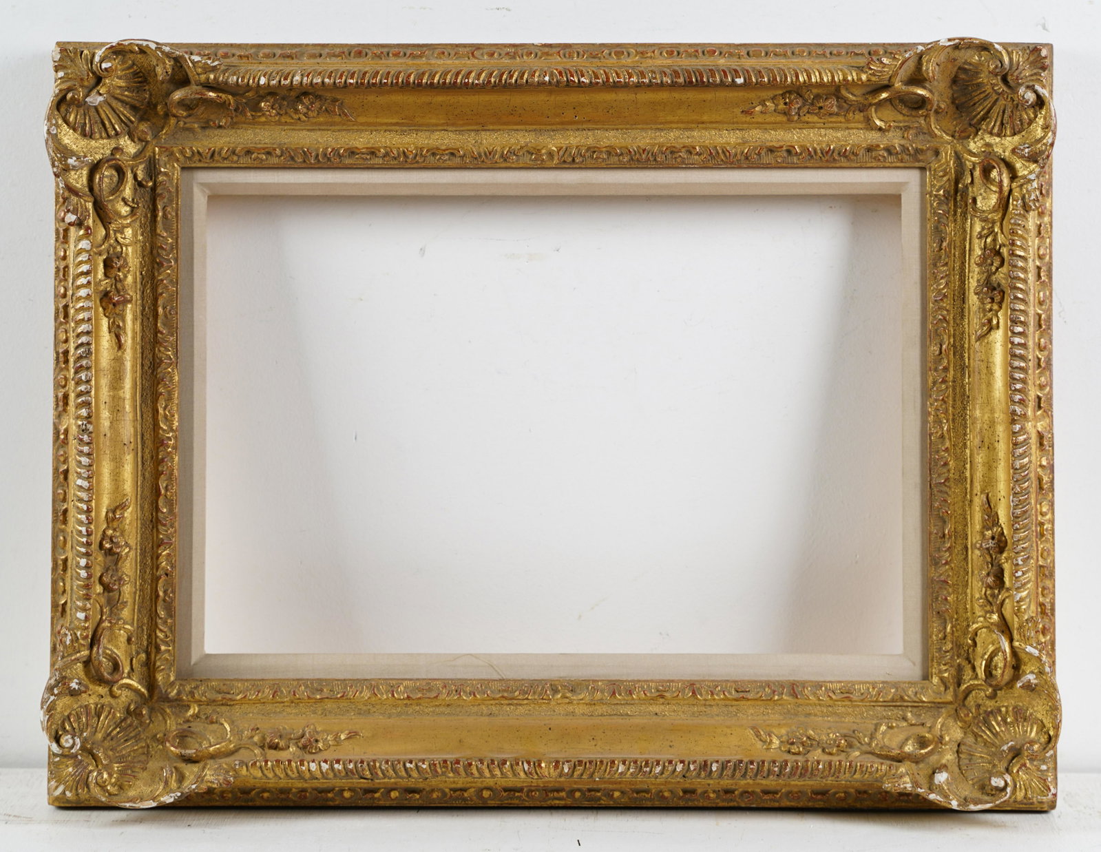 Vintage Hand Carved and Gilded Impressionist Frame: Rabbit size 12 3/8 x 18 1/4. Sight size 11 3/8 x 17 1/4. Overall size 19 1/4 x 25 1/4