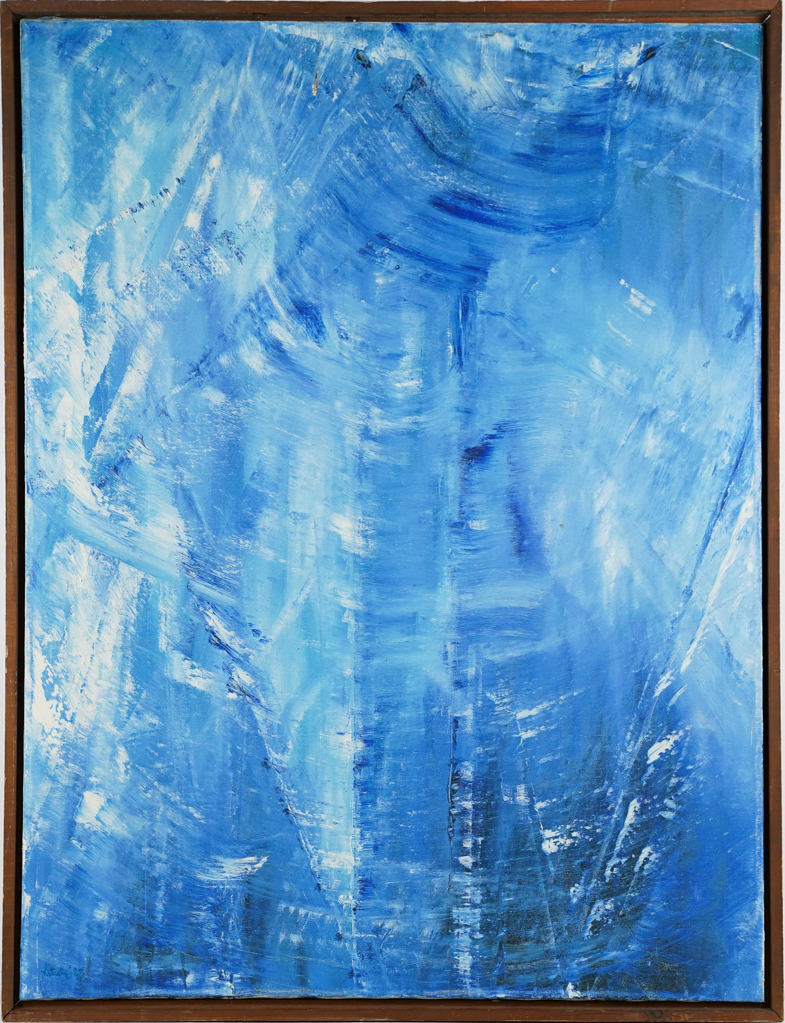 Modern Blue Ice Abstract Expressionist Painting (1 of 7)