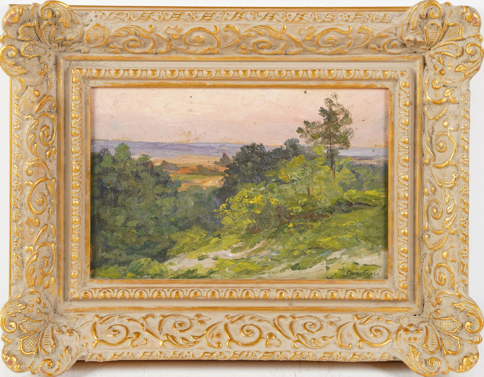 Antique 1909 Ben Carre Impressionist Vista Landscape Painting (1 of 7)