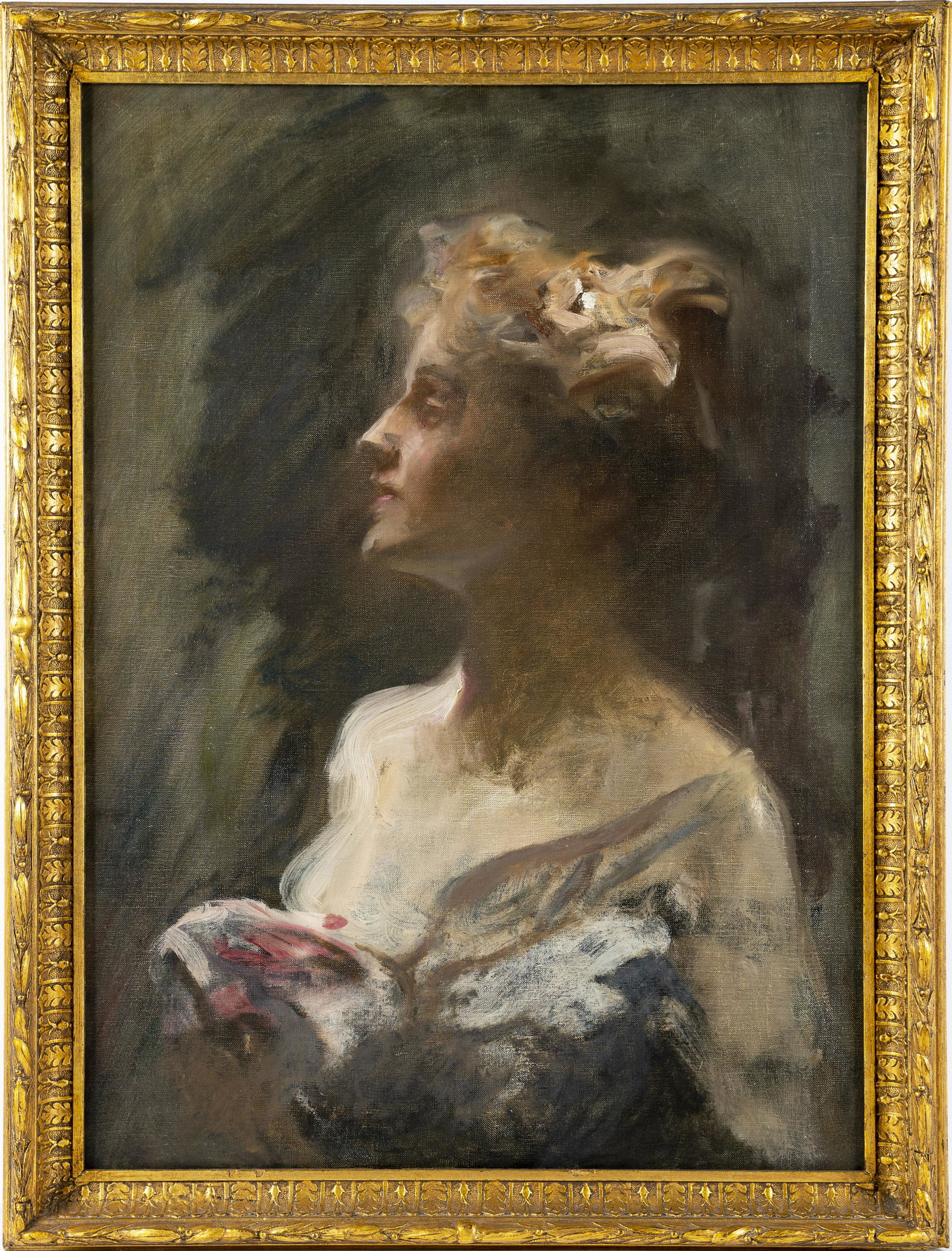 Ashcan School Original 1910 Woman Portrait Oil Painting (1 of 6)