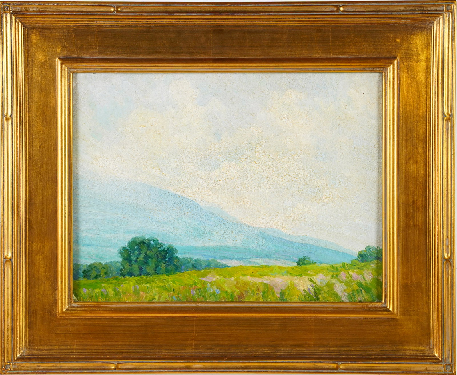 John Rummell Signed American Impressionist Regional Oil Painting: Nicely painted impressionist landscape by John Rummell (1861 - 1942). Oil on board. Framed. Signed. Image size, 16L x 12H.***Please note!! In house shipping prices are attached!! You are welcome to pi