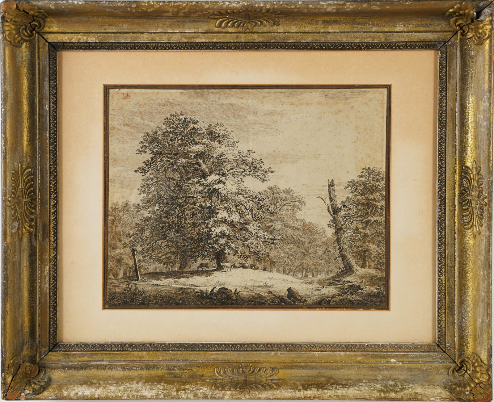 Antique Old Master Ink Drawing Very Early Well Done: Highly detailed and accomplished European old master drawing. There is no signature that we can see. Antique original gold gilt frame. pen and ink on paper. 9 x 11 inches. Overall 16 x 19 inches.