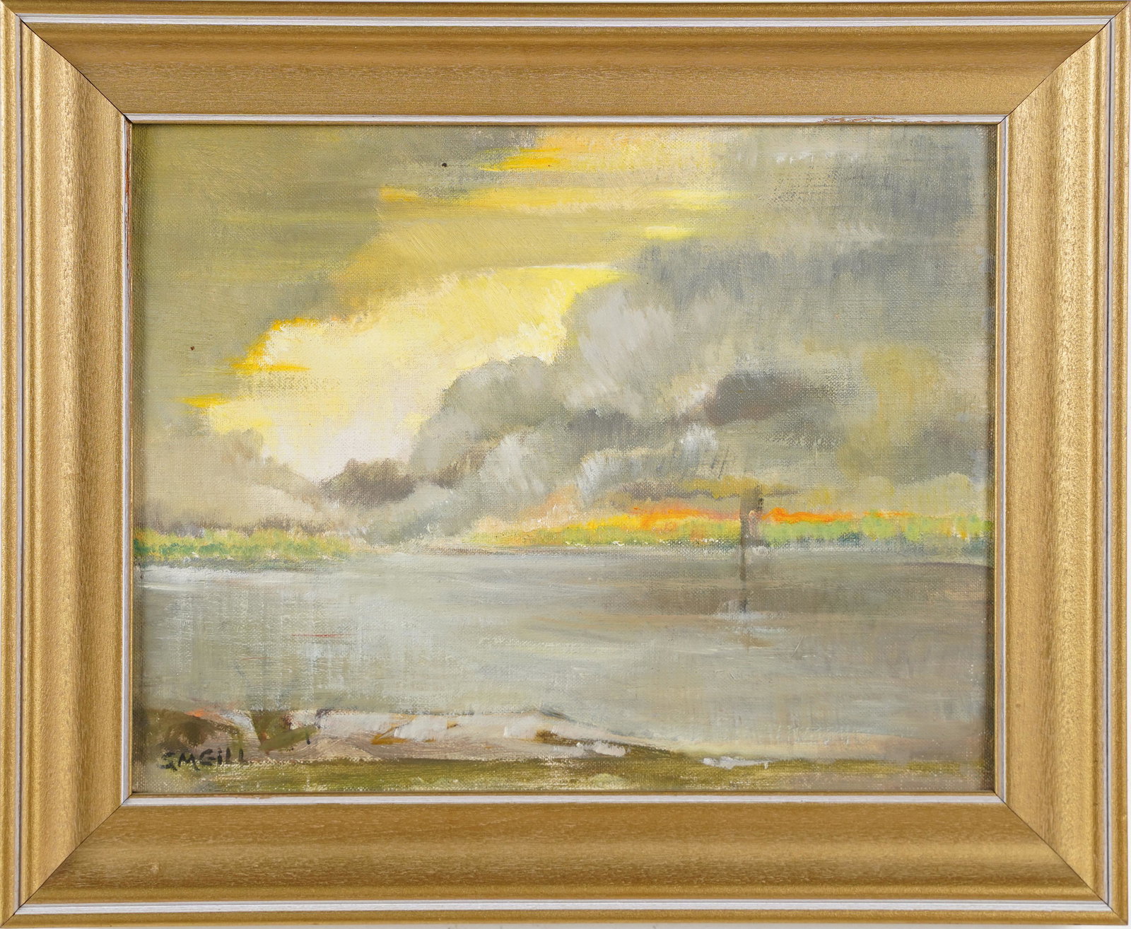 Sue May Gailey Wescott Gill Signed New Jersey Sunset Landscape Painting (1 of 7)