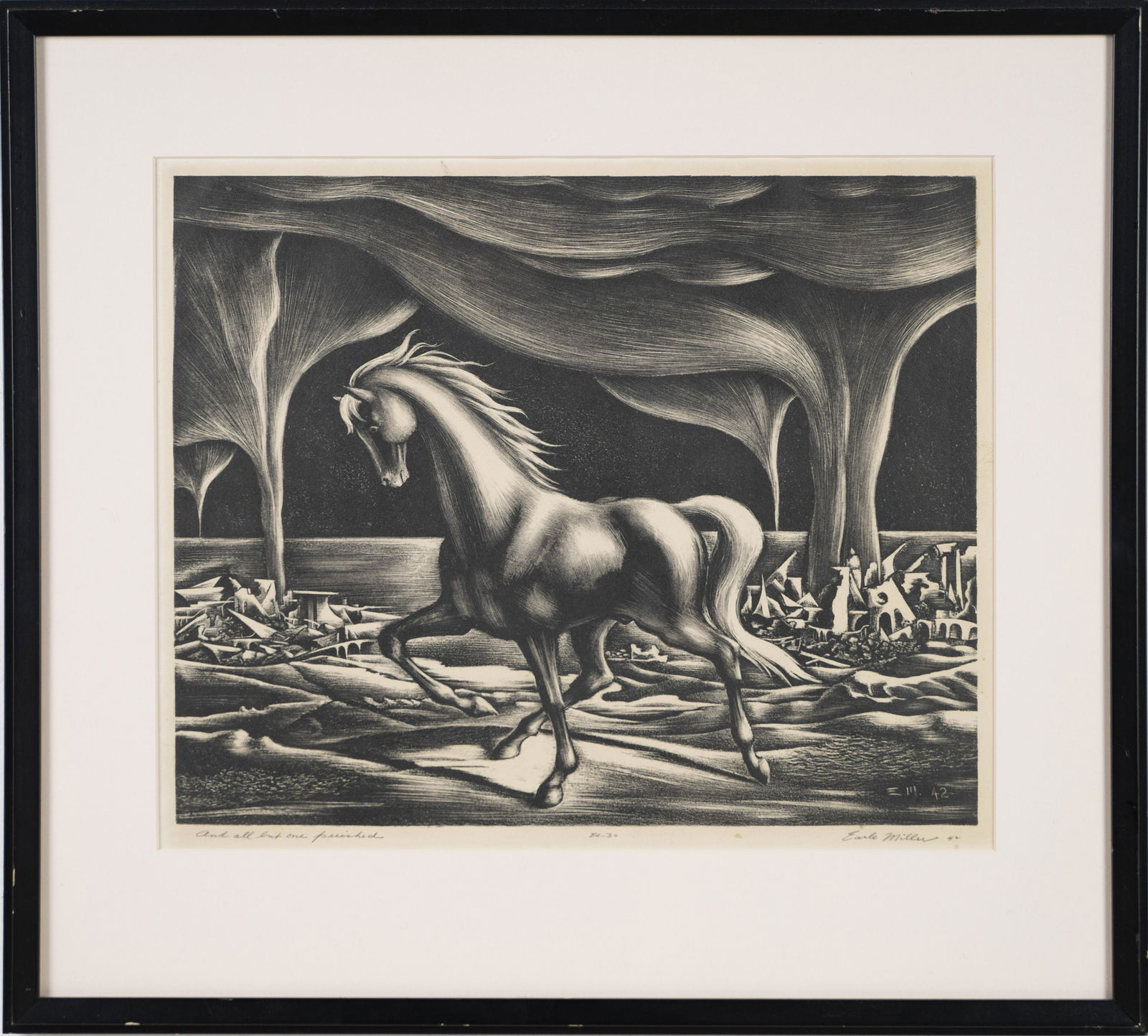 Charles Earle Miller Original Signed WPA Surrealist Post-War Etching (1 of 6)