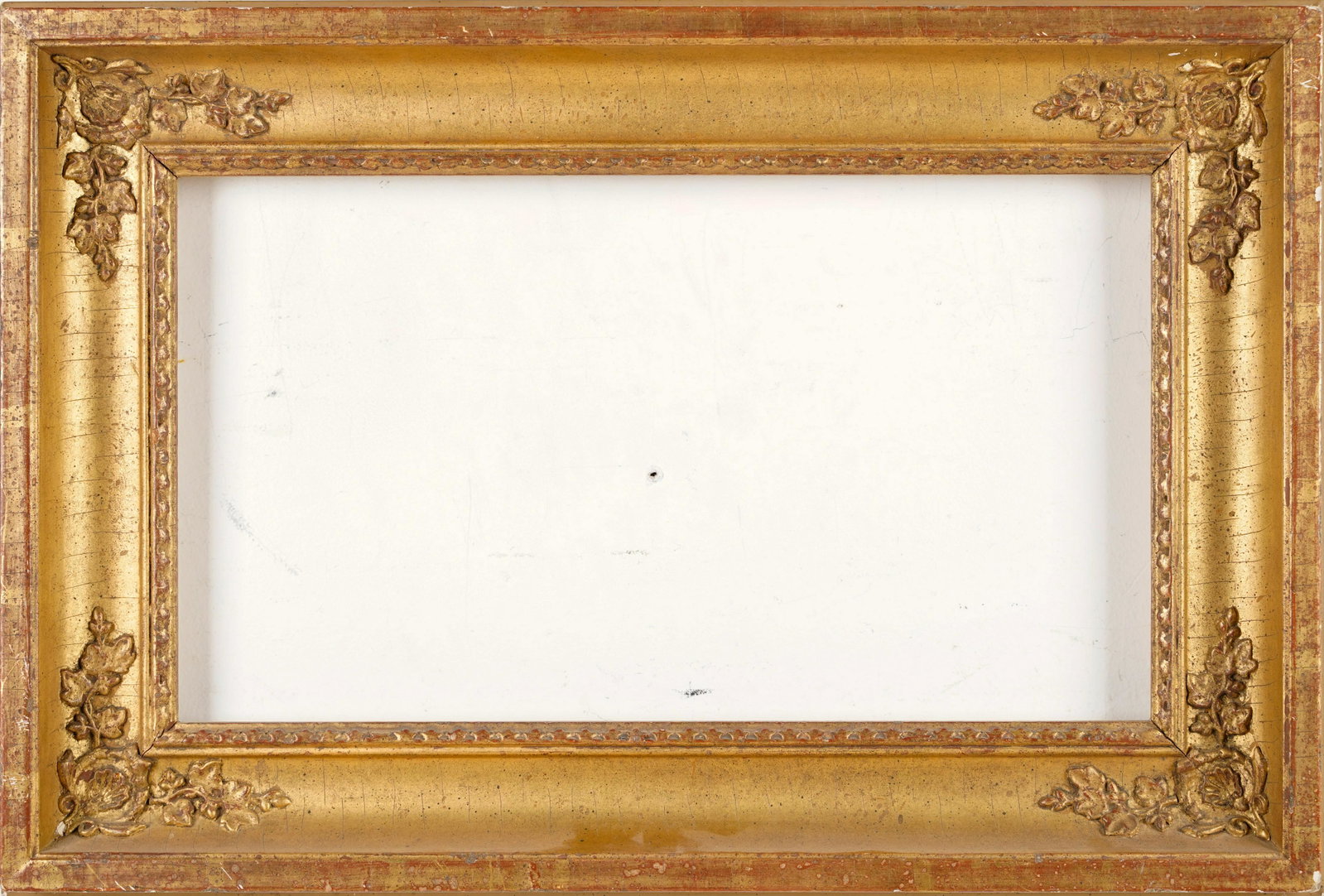 Gilded American Gallery Frame: Classic American gilded 19th century Hudson River School style gallery frame. Sight size 9 1/4 x 13 3/4 inches. Painting size 10 x 17 1/2 inches. Overall 15 x 22 1/2 inches.
