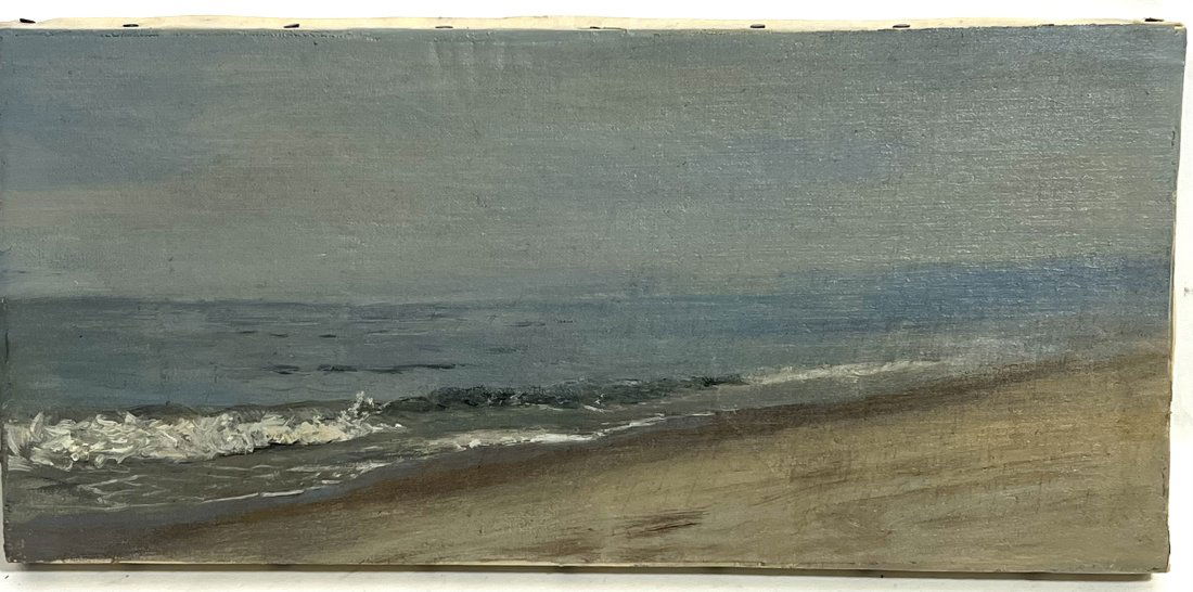 Antique American School Ocean Wave Study Rare Oil Painting (1 of 6)