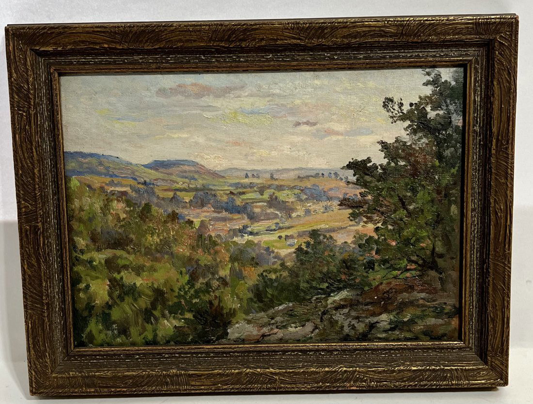 "Before Twilight in the Berkshire Hills" Antique Impressionist Landscape Oil Painting (1 of 6)