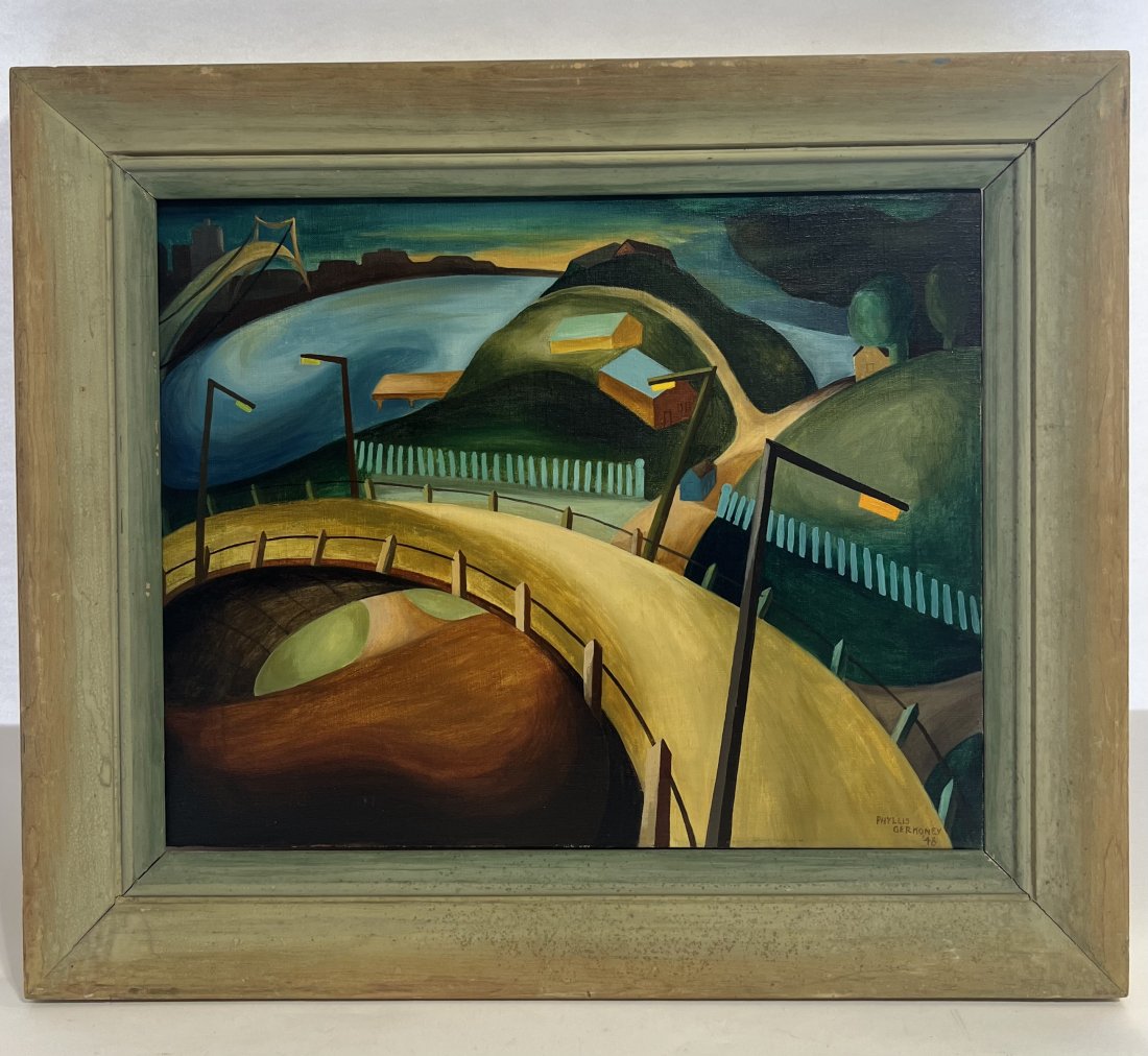 Signed American Modernist Albright Knox Exhibited Woman Artist Cityscape Oil Painting (1 of 8)