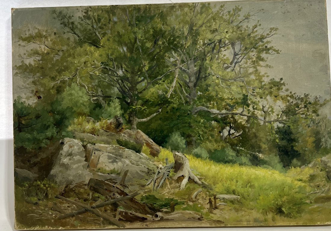 Antique American Impressionist Forest Edge Original Oil Painting (1 of 7)