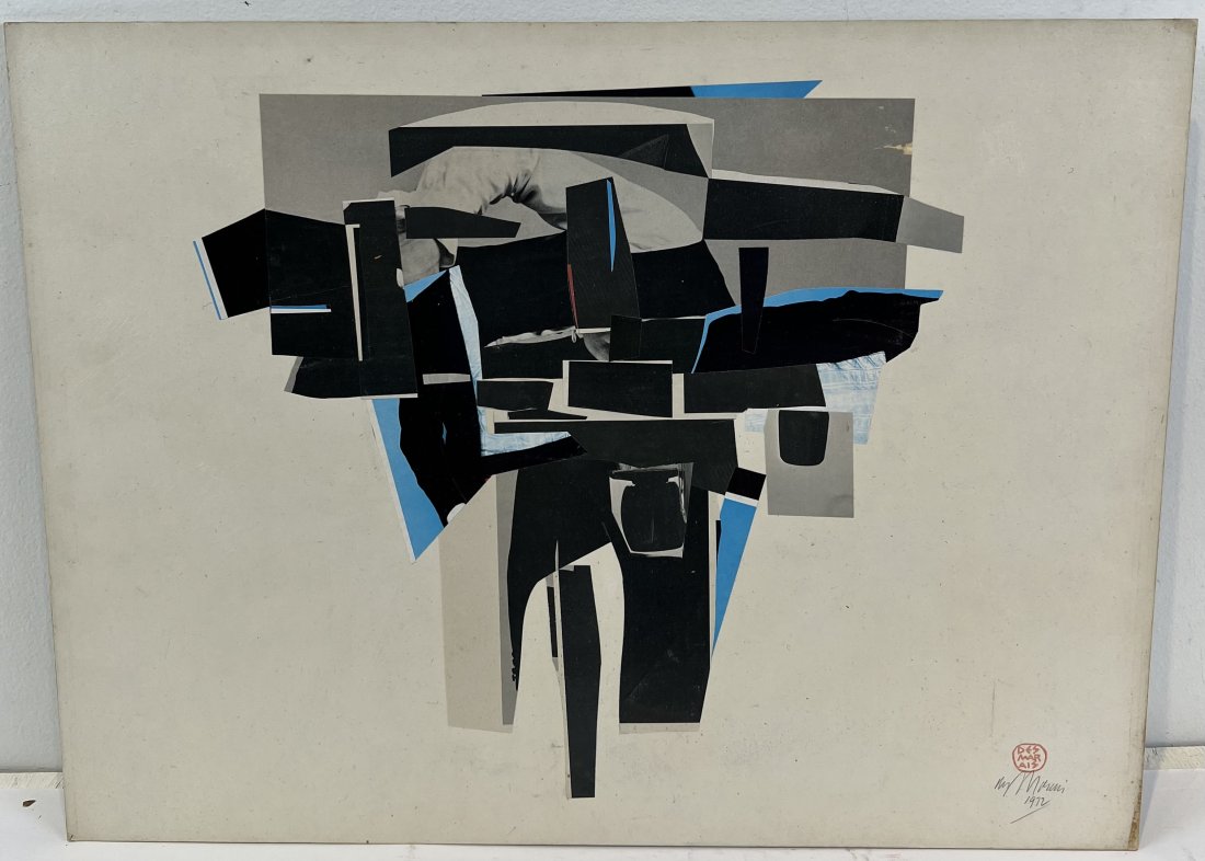 Signed Desmarais American School Pop Art Signed Abstract Composition "Blue Africa" (1 of 7)