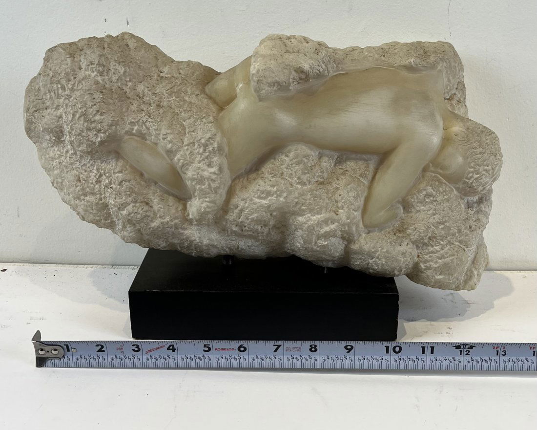 Antique American Peggy Mach Nude Male Signed Sculpture: Antique American sculpture by Peggy Mach. Signed.