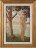 Antique American Nude Woman River Landscape Original Impressionist Oil Painting