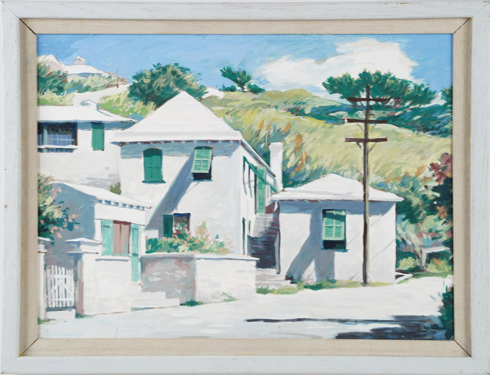 Henry Gasser Tropical Bermuda Landscape Vintage Original Watercolor Painting (1 of 7)