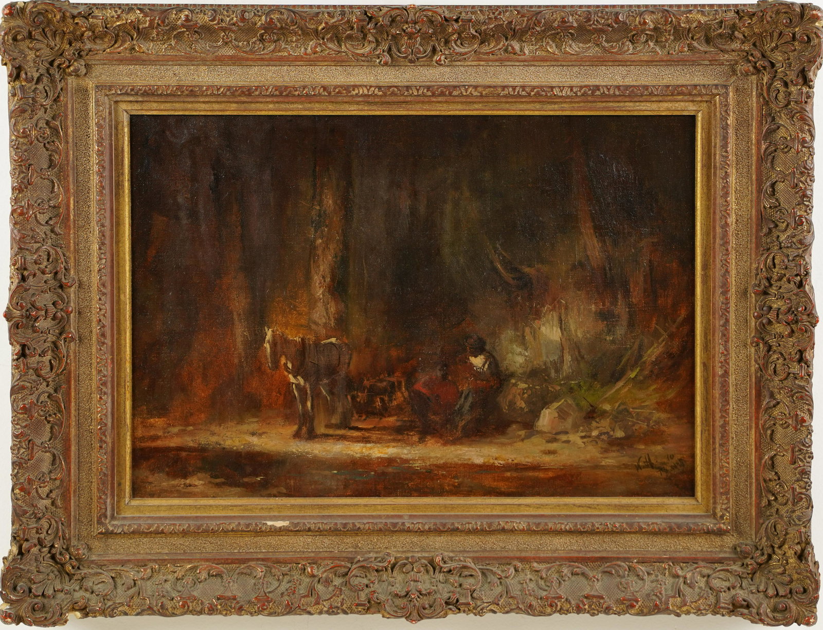 Attr. Winslow Homer American Black Figures in a Forest Original Oil Painting Feragil Gallery Prov (1 of 8)