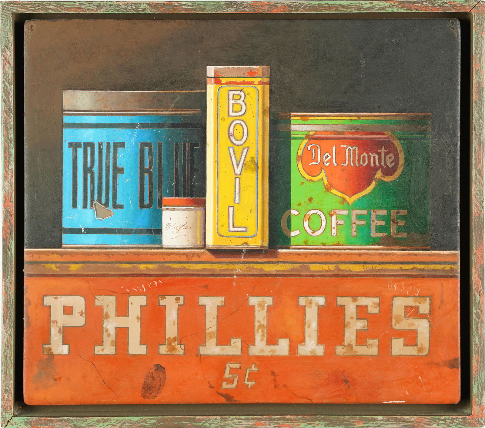 African American School Trompe L'Oeil Still Life by Manuel Hughes Oil Painting. (1 of 4)