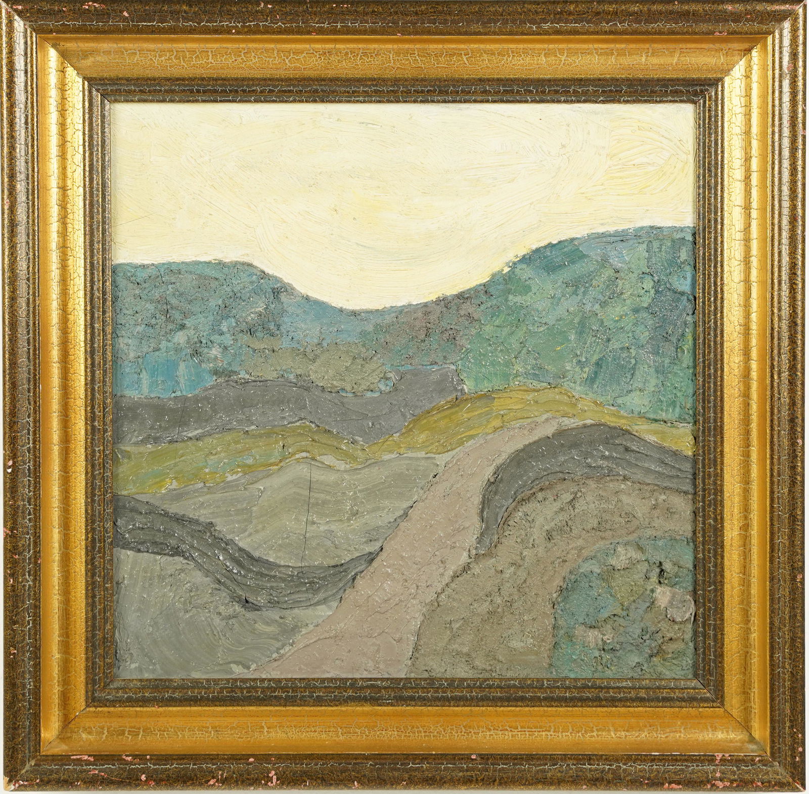 Antique American Modernist Abstract Landscape East Hampton Estate Original Oil Painting (1 of 5)
