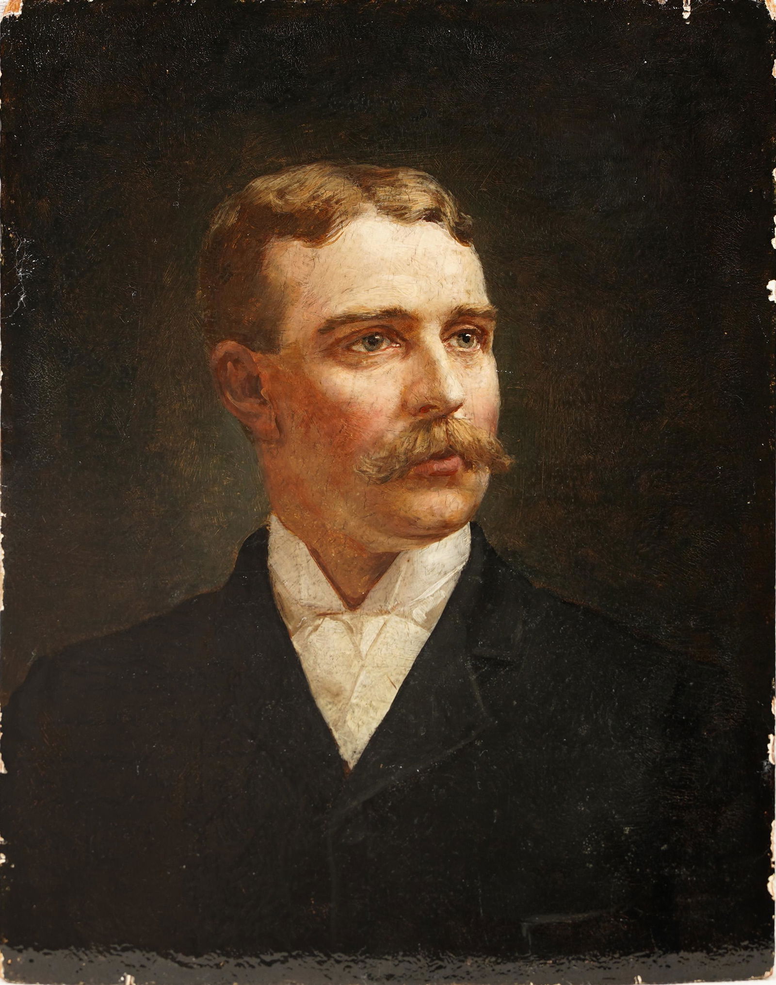 19th Century American School Finely Painted Young Man Portrait Oil Painting (1 of 4)